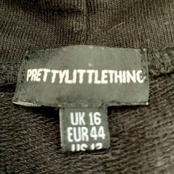 PRETTY LITTLE THING | “ANTI SOCIAL” Orange & Black Hooded Sweatshirt - Picture 4 of 7